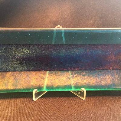 Art Glass Tray -signed