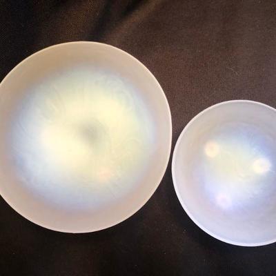 Pair Of Opalescent Glass Bowls