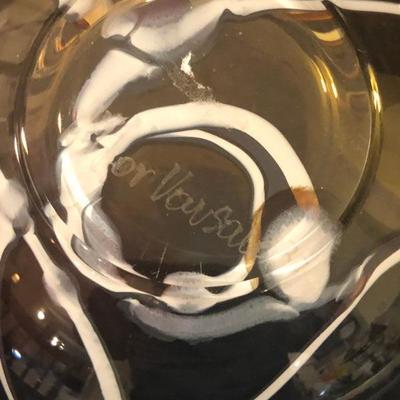 Signed Contemporary Art Glass Bowl