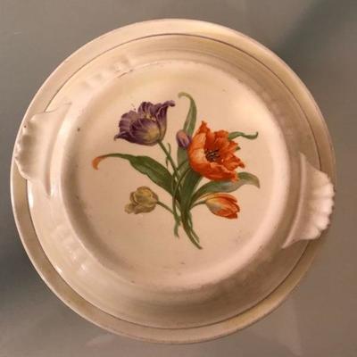 Vintage Hand-painted Crock with Lid