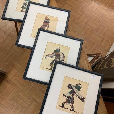 Four native Americans prints 