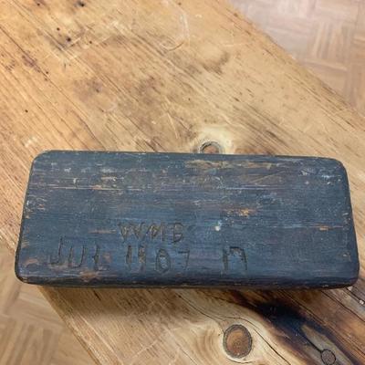 Antique sharpening stone w/box 