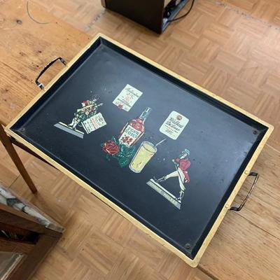 Johnie Walker tray (has music box on bottom, works)