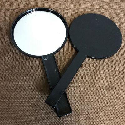 Lot #13 Asian Black Lacquered Mirror 