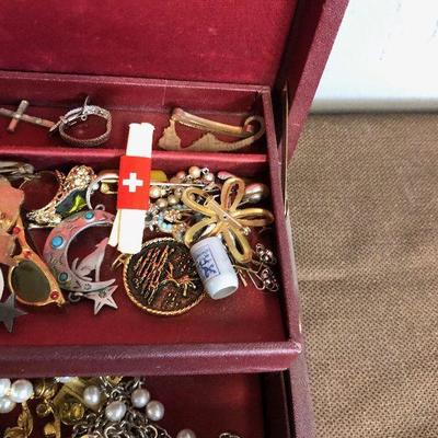 Lot #23 Jewelry Box with Vintage Jewelry