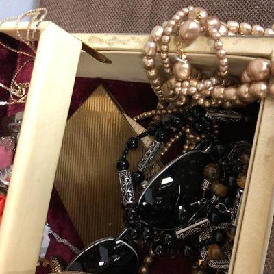 Lot #24 Jewelry Box with vintage Jewelry 