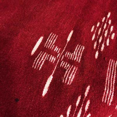 Lot #25 RED Native American thin Wool Blanket 1930's S