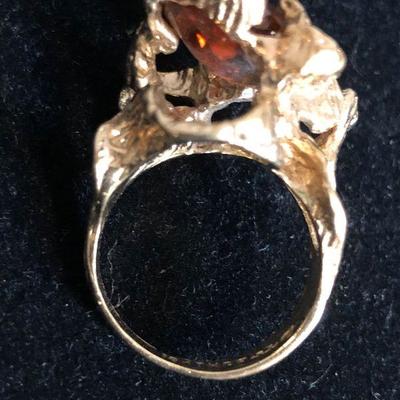 Lot #41 Amber Tone Cocktail Ring 