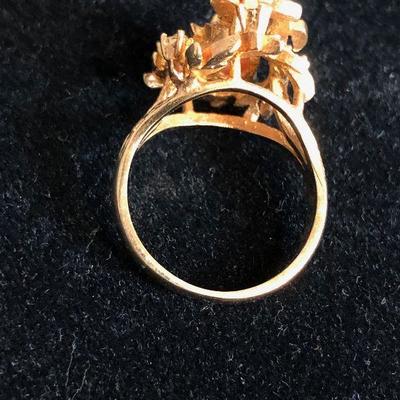 Lot #42 Coral and Rose Gold Tone Ring 