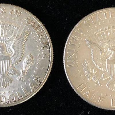 Lot #63 (2) 1964 Kennedy Half Dollars 90% Silver 
