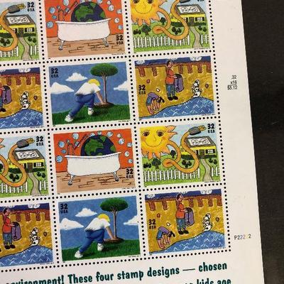 Lot #67 (16) Kids Care ENVIRONMENT 32 Cent Stamp
