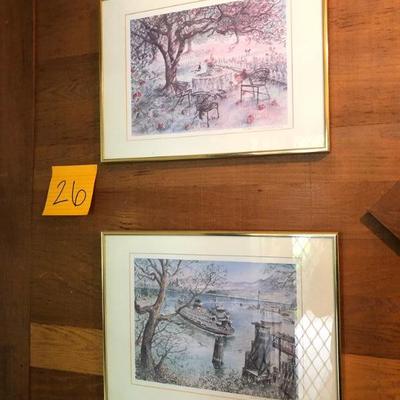 Lot 26 Pair of Signed Serigraphs by Clementson #1