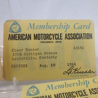 AMA Membership Cards 50's & 60's