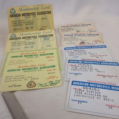 AMA Membership Cards '60's & '70's