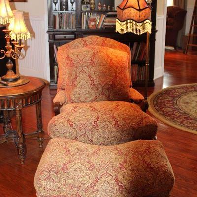 Bergere chair and ottoman
