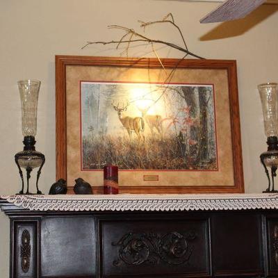 Framed deer in woods