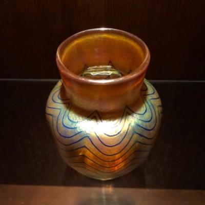 Iridescent Art Glass Vase by Mario Real