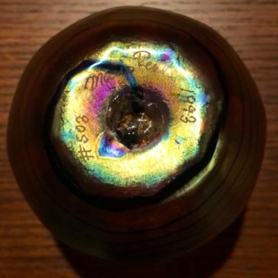 Iridescent Art Glass Vase by Mario Real