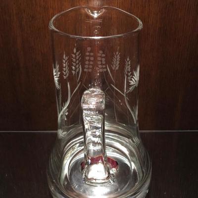 Vintage Etched Glass Pitched with Wildflower Design