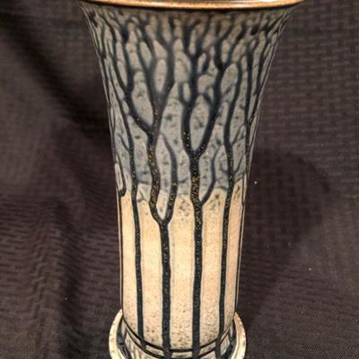 Frank Stofan Art Pottery Cobalt Trees