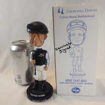 Autographed Calvin Borel Bobblehead