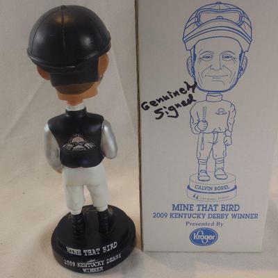 Autographed Calvin Borel Bobblehead