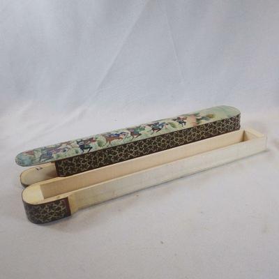 Hand-Painted Persian Wood Pencil Box