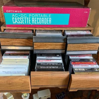 Cassette recorder + tapes lot 