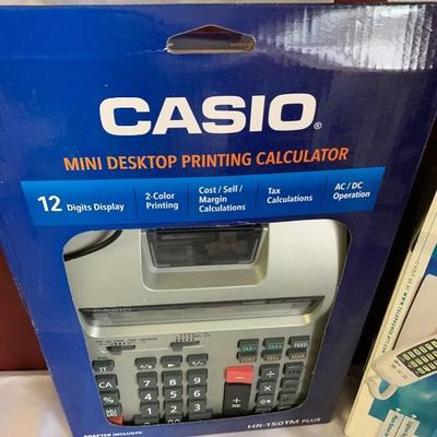 Two Casio desktop calculators 