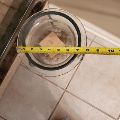Glass container with stand