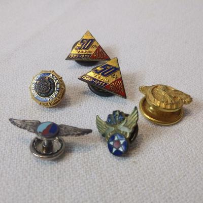 Collection of Six Service/Company Pins