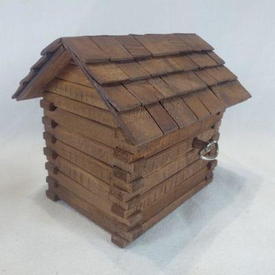 Artist Made Log Cabin Music Box