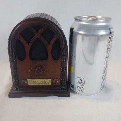 Old Wood Radio Shaped Music Box