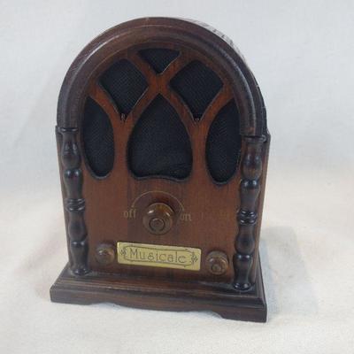 Old Wood Radio Shaped Music Box