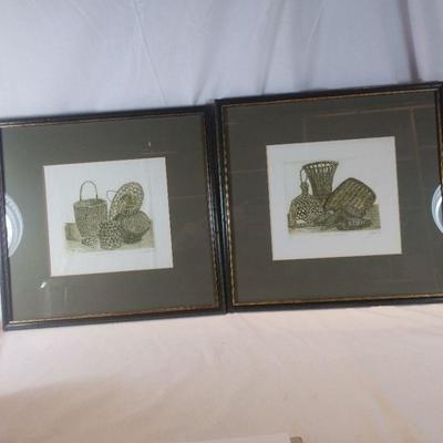 Pair of Framed "Baskets" - Artist Proofs