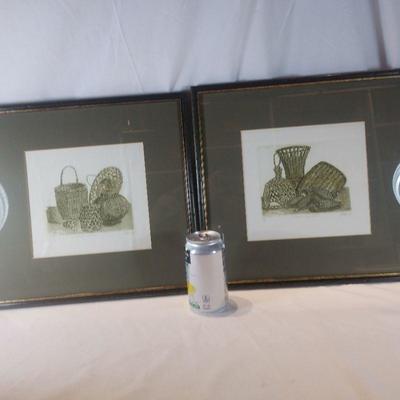 Pair of Framed "Baskets" - Artist Proofs
