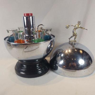 Art Deco Bowling Trophy Bar Set