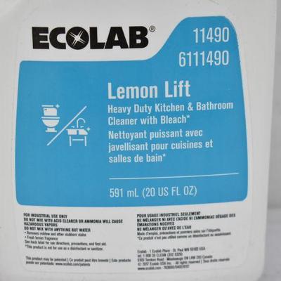 Ecolab Lemon Lift Heavy Duty Kitchen & Bathroom Cleaner w/ Bleach 20 fl oz - New