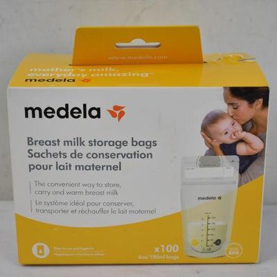 Medela Breast Milk Storage Bags 6 oz qty 100, $15 Retail - New