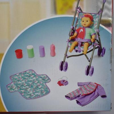 kid connection baby doll stroller set