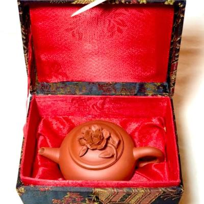 Diminutive Chinese Terra Cotta Teapot, Signed