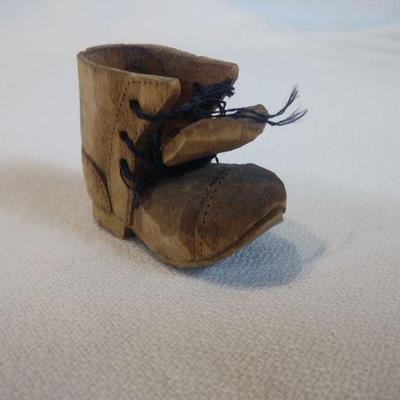 Miniature Hand-Carved Wooden Boot