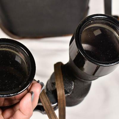 Lot 8: Vintage binoculars with case 9x50 coated optics