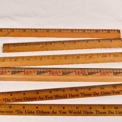 Lot 36: Lot of vintage wooden rules