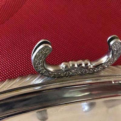 Vintage Chrome/Crystal Butter Dish