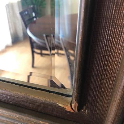 B-14 Beveled Mirror w/faux bamboo frame