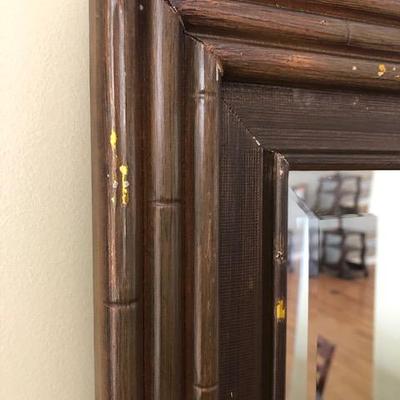 B-14 Beveled Mirror w/faux bamboo frame