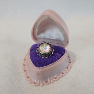 Sterling Silver Abalone Ring in a Vintage Ring Box