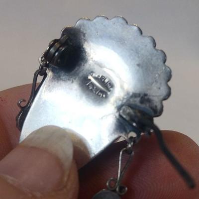 Sterling Silver & Carved Onyx Pin