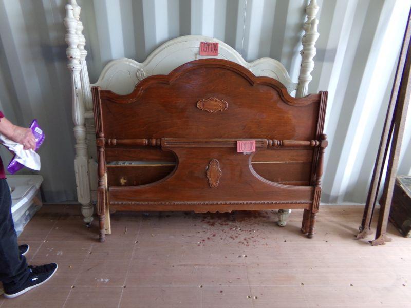 LOT 105 ANTIQUE BED FRAME